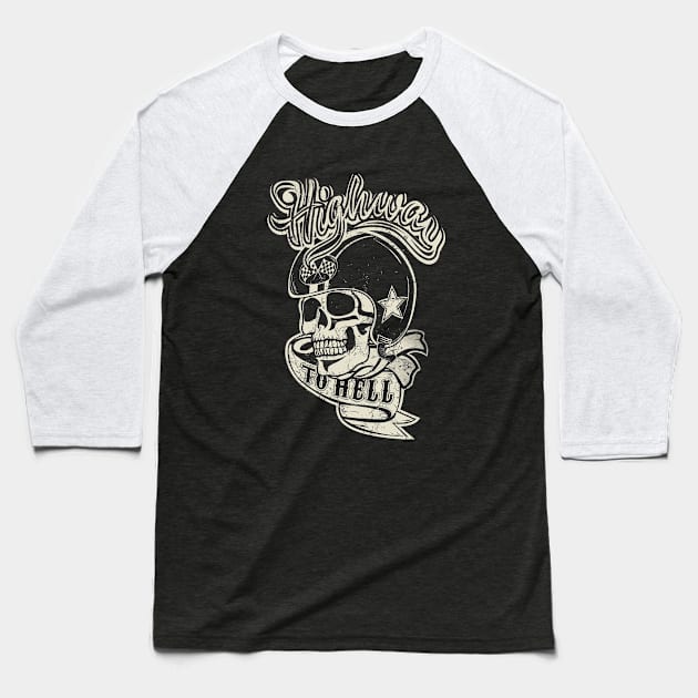 Biker Skull Baseball T-Shirt by shirtsandmore4you